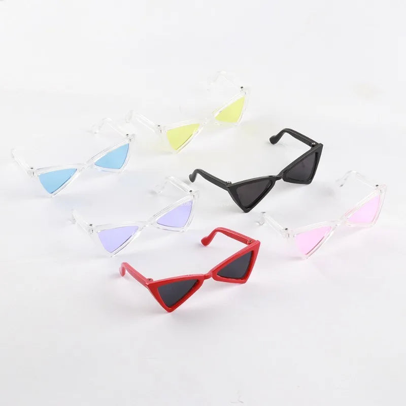 Pet Products Lovely Vintage Triangle Cat Sunglasses Reflection Eye Wear Glasses for Small Dog Cat Pets Photos Props Accessories