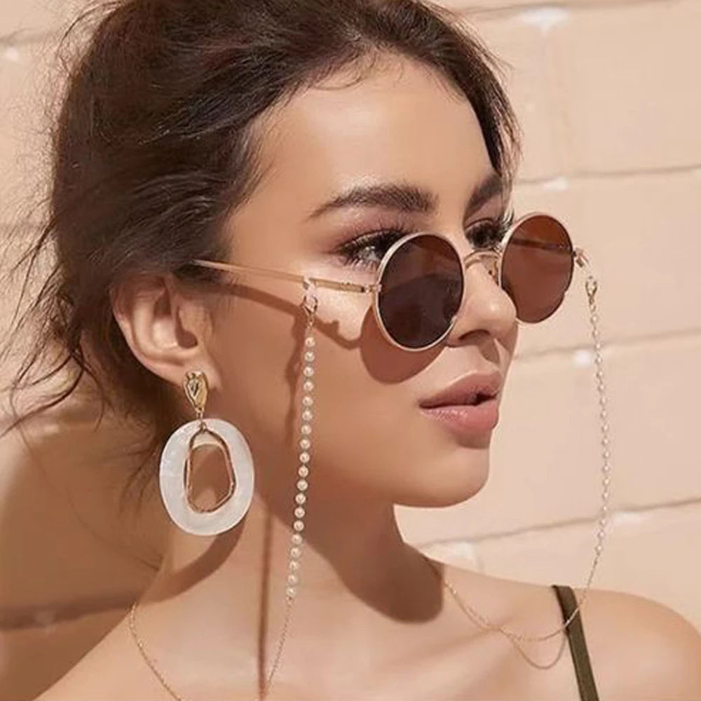 Sunglasses Masking Chains For Women Acrylic Pearl Crystal Eyeglasses Chains Lanyard Glass New Summer Fashion Jewelry Women Gifts