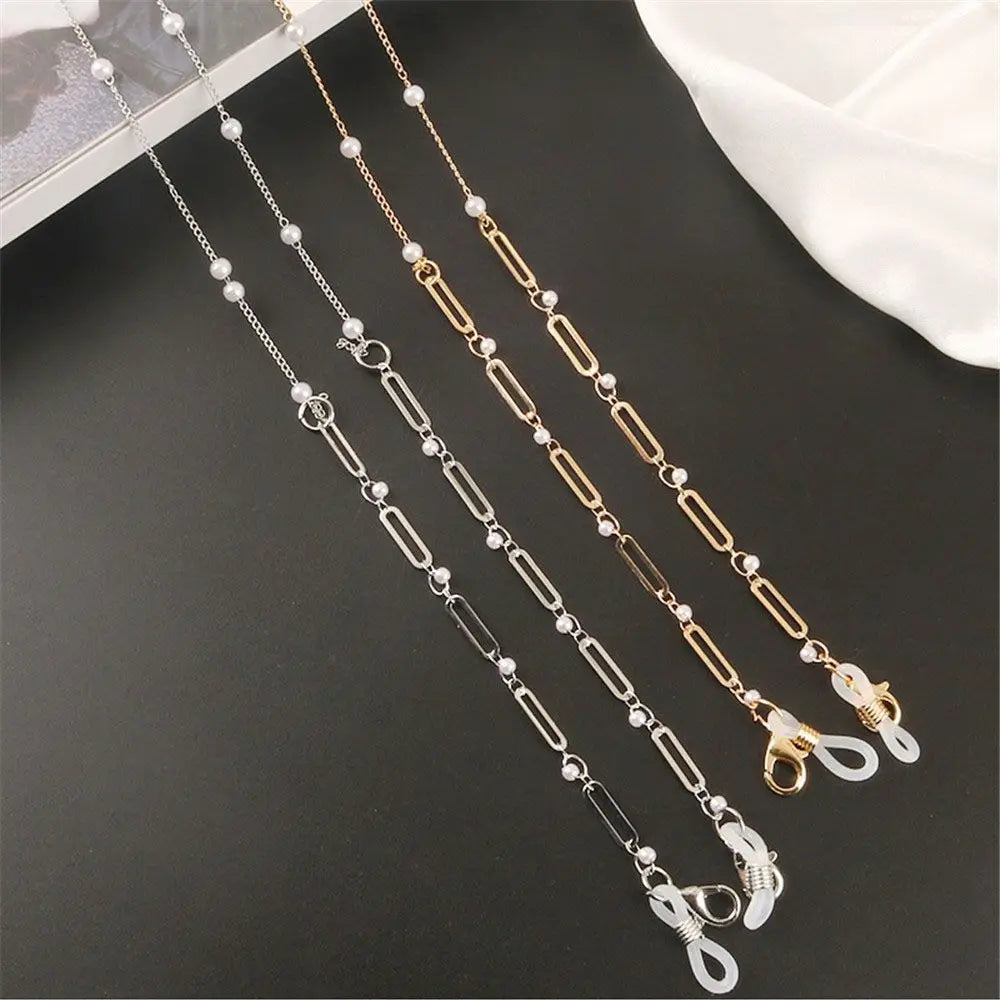 Sunglasses Masking Chains For Women Acrylic Pearl Crystal Eyeglasses Chains Lanyard Glass New Summer Fashion Jewelry Women Gifts