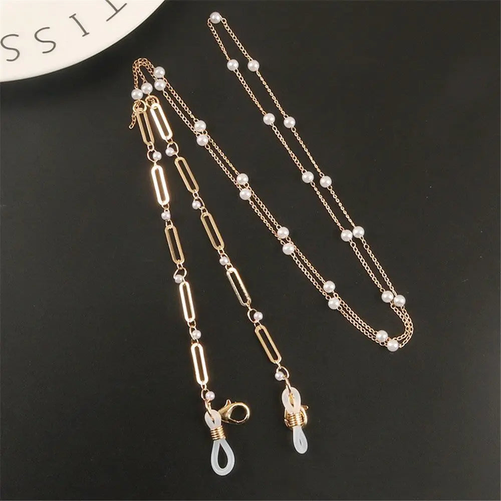 Sunglasses Masking Chains For Women Acrylic Pearl Crystal Eyeglasses Chains Lanyard Glass New Summer Fashion Jewelry Women Gifts