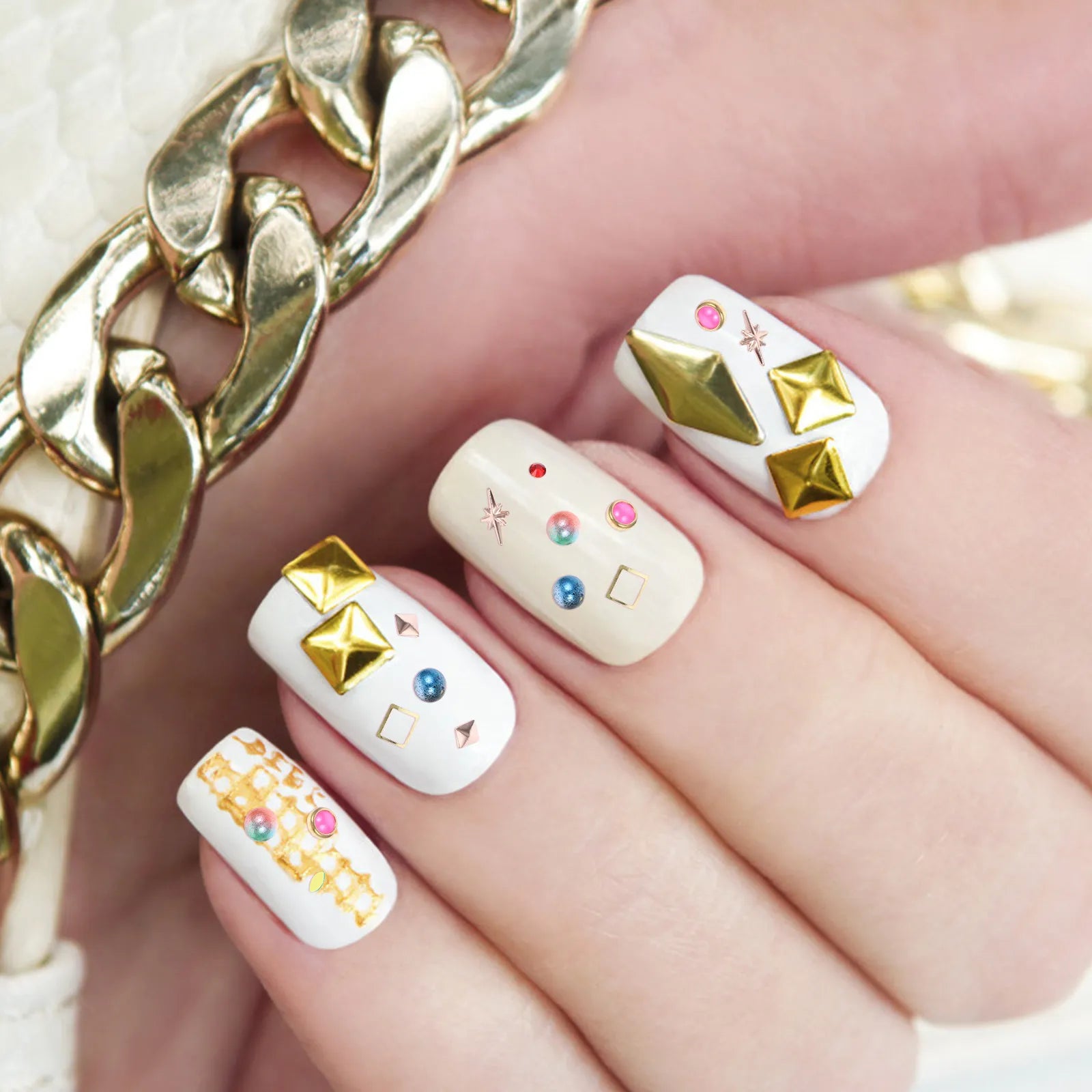 Nail Pearls Rhinestones Gems Sequins Nail Art Supplies Decorative Charms DIY Craft Accessories for Nails Phone Case