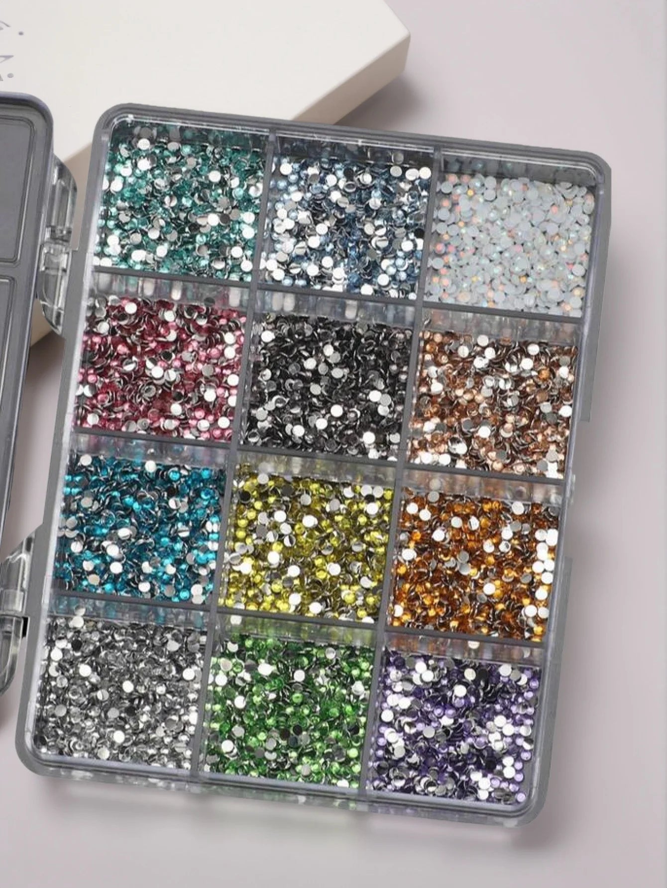 12Grids(6000pc) 3D Resin Nail Art Rhinestones+Tools 2mm Brilliant Diamond Nail Charms DIY Clothes Phone Case Manicure Accessory