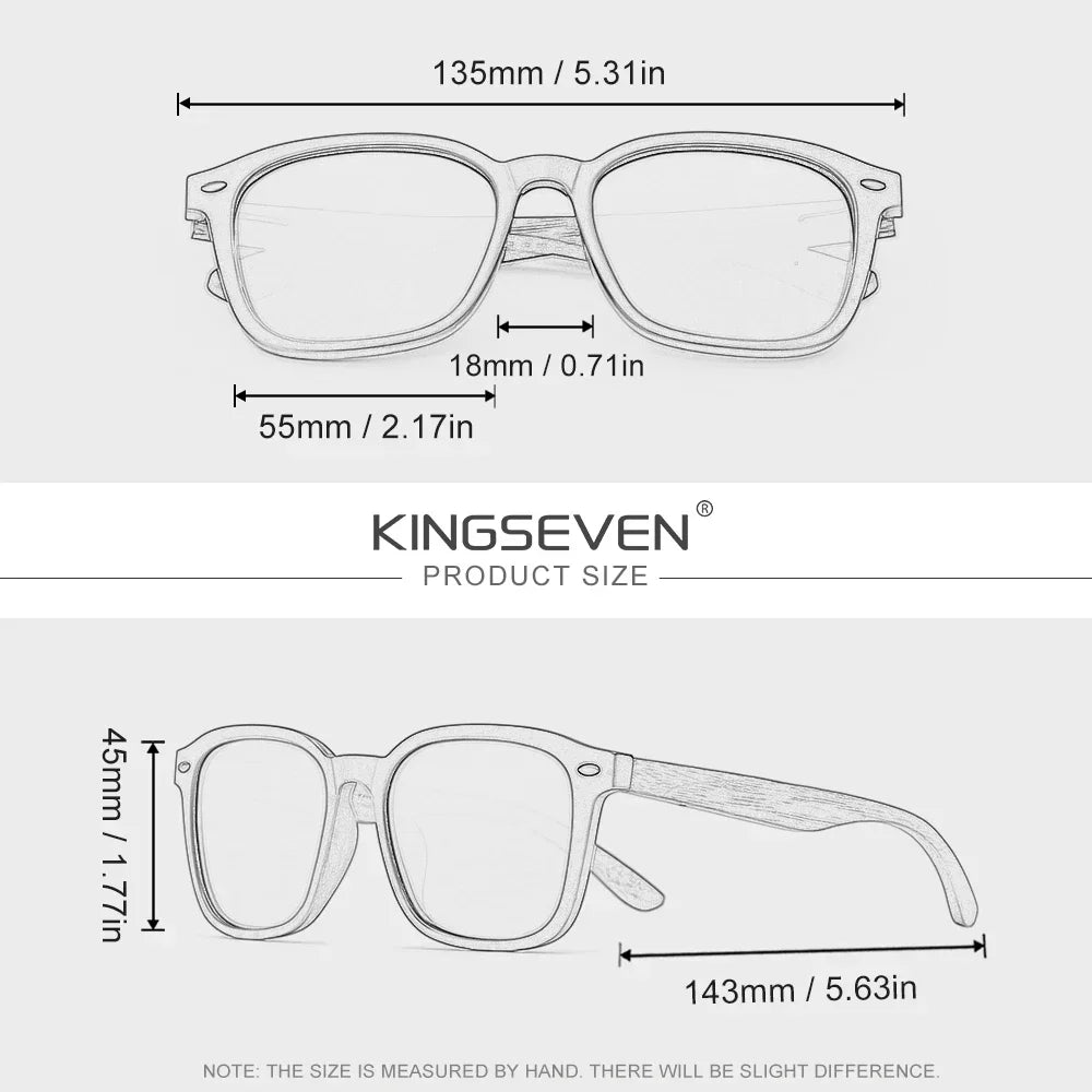 KINGSEVEN Walnut Wooden Sunglasses for Men Polarized UV400 Protection Retro Eyewear Accessories Women Oculos