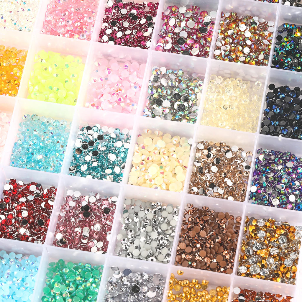 Hot Selling 42-Grid Nail Rhinestone Bedazzling Kit 3D Multi-color Resin Diamond Jewelry for DIY Phone Case Nail Art Accessories