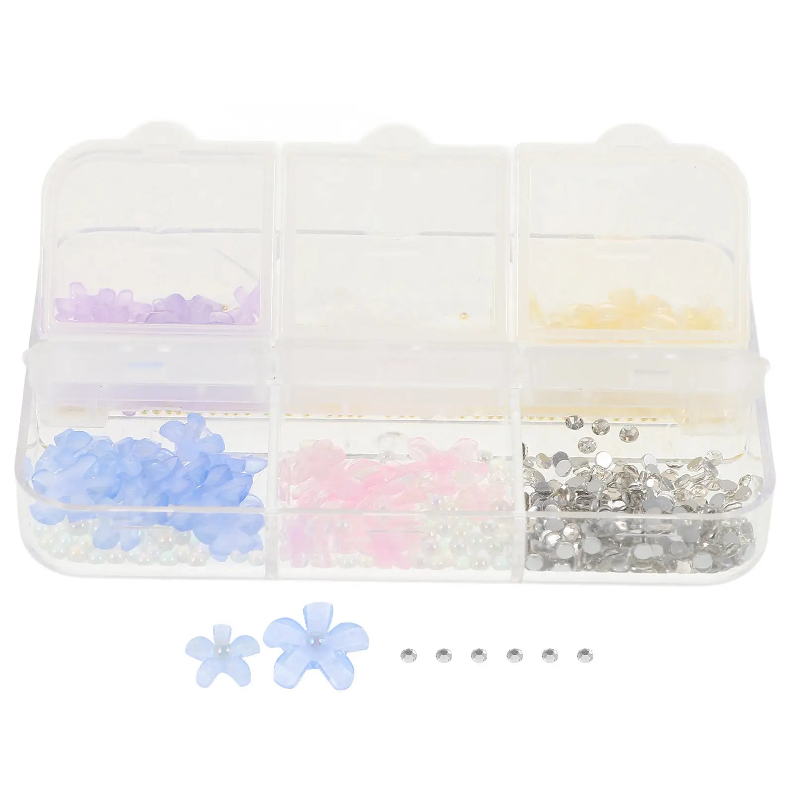 1 Box Flower Nail Charms 3D Plastic Nail Art Decorations DIY Manicure Accessories for Nails Mobile Phone Case Cards