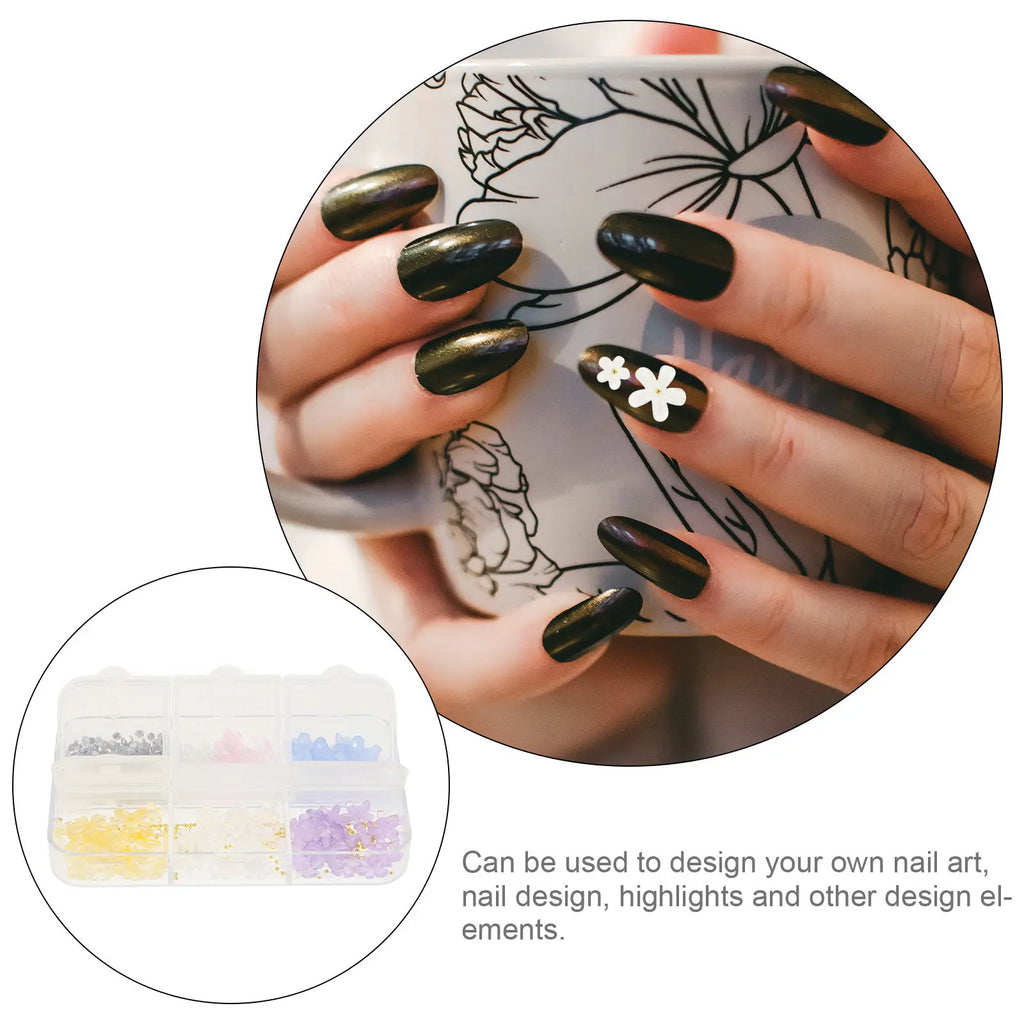 1 Box Flower Nail Charms 3D Plastic Nail Art Decorations DIY Manicure Accessories for Nails Mobile Phone Case Cards