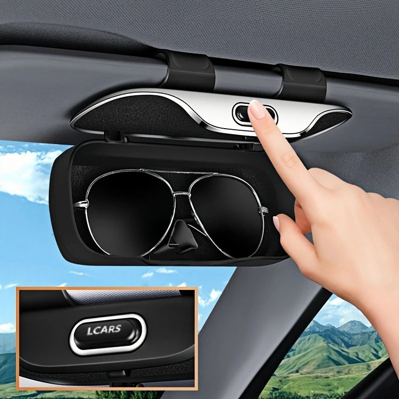 Universal Car-Mounted Eyeglass Case Sunglasses Holder Driver Co-Pilot Storage Box Eyewear Frame Sunshade Board Accessory