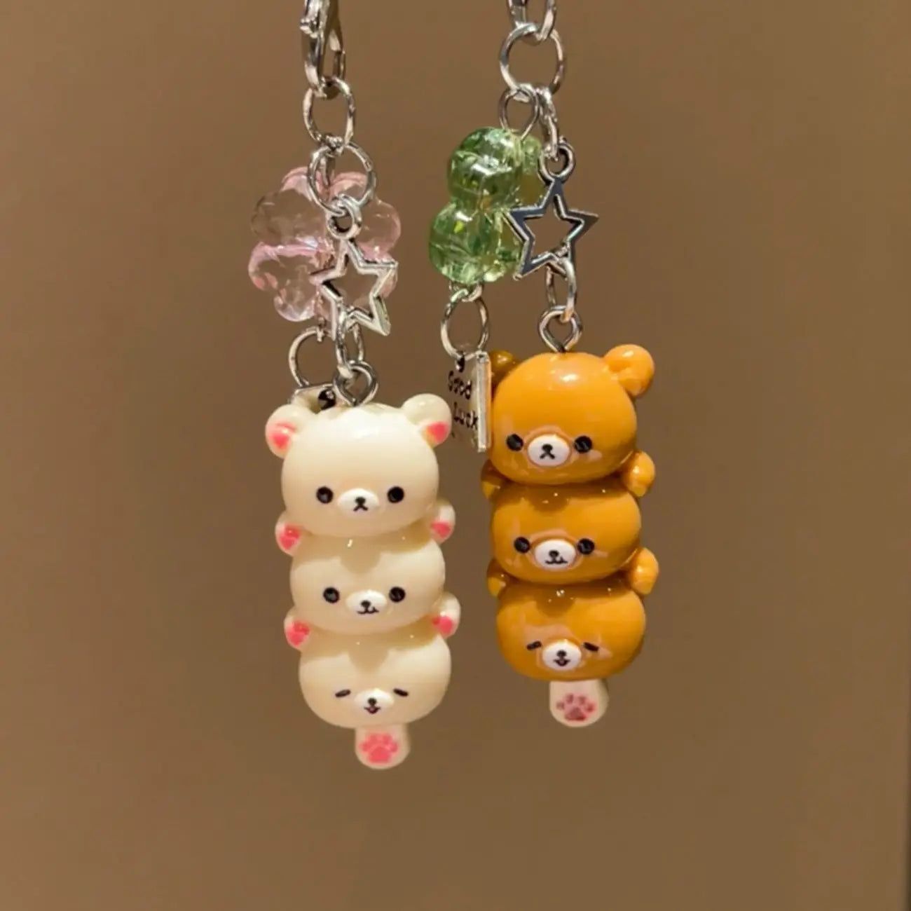 Cute Bear Phone Charms Pendant Kawaii Anime Keychain for Bag Accessories Schoolbag Cartoon Key Chains Christmas Jewelry Gifts