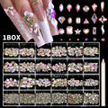 3D Resin Nail Art Rhinestones Multi-color Flat Brilliant Diamond Nail Jewelry Set DIY Clothes Phone Case Manicure Accessory Tool