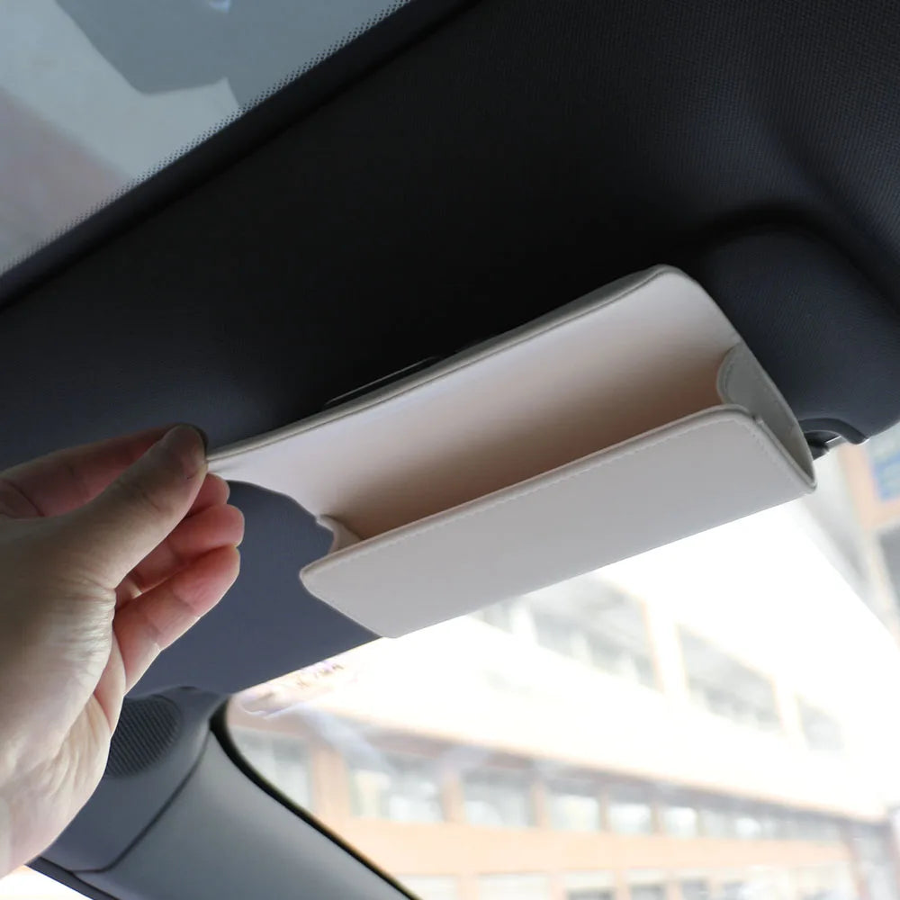 For Ford F-150 Chevrolet Silverado Jeep Wrangler Magnetic Flannel Sun Visor Eyewear Holder Car Eyeglass Storage Accessory
