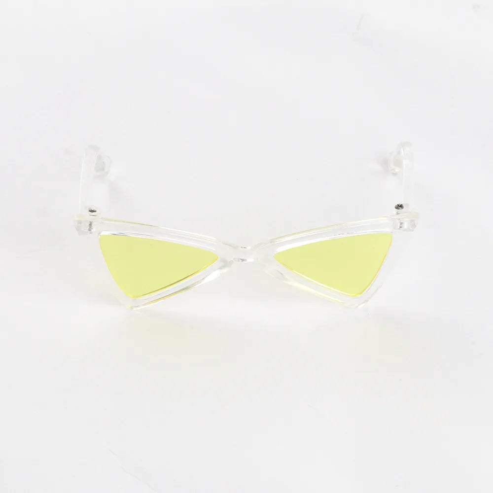 Pet Products Lovely Vintage Triangle Cat Sunglasses Reflection Eye Wear Glasses for Small Dog Cat Pets Photos Props Accessories
