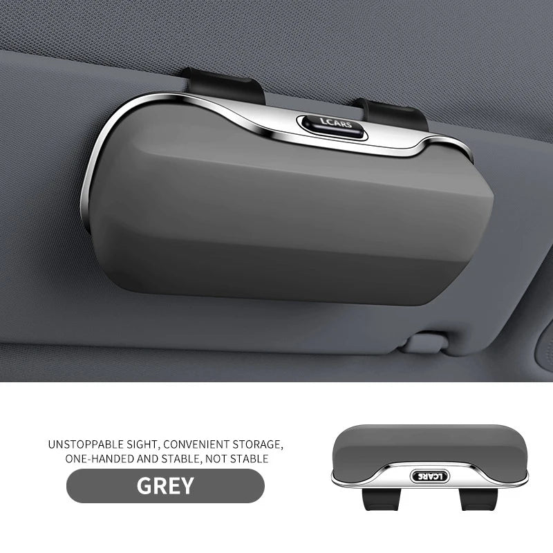 Universal Car-Mounted Eyeglass Case Sunglasses Holder Driver Co-Pilot Storage Box Eyewear Frame Sunshade Board Accessory