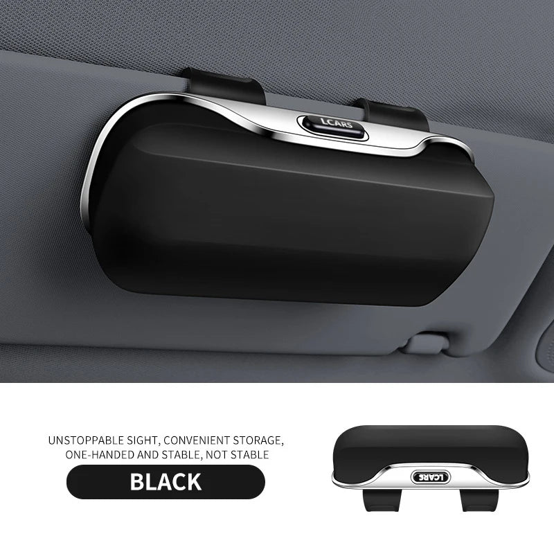 Universal Car-Mounted Eyeglass Case Sunglasses Holder Driver Co-Pilot Storage Box Eyewear Frame Sunshade Board Accessory