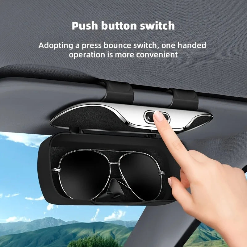 Universal Car-Mounted Eyeglass Case Sunglasses Holder Driver Co-Pilot Storage Box Eyewear Frame Sunshade Board Accessory