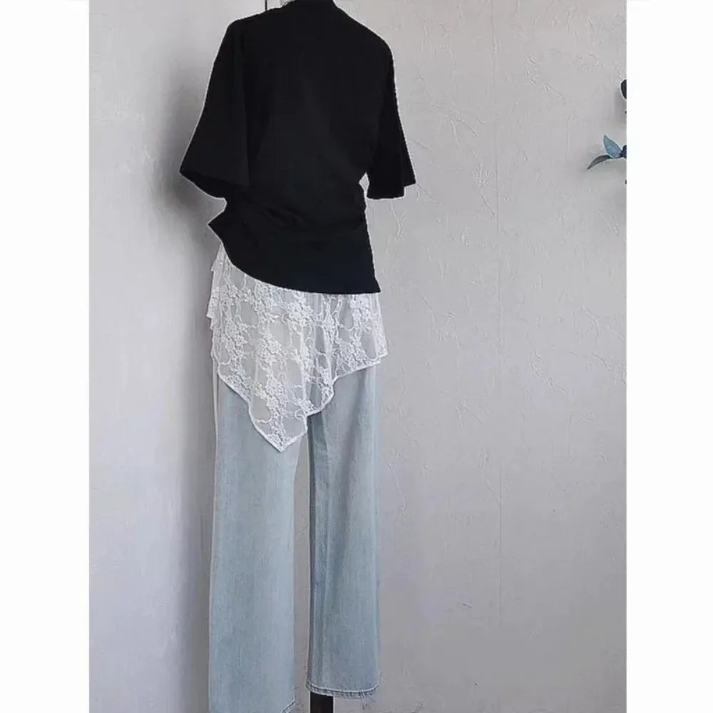 2026 French Lace Up Short Fart Curtain Skirt Spring Layered Skirt INS Women Wrap Skirt Bandage Dress Apron Curtain Expansion