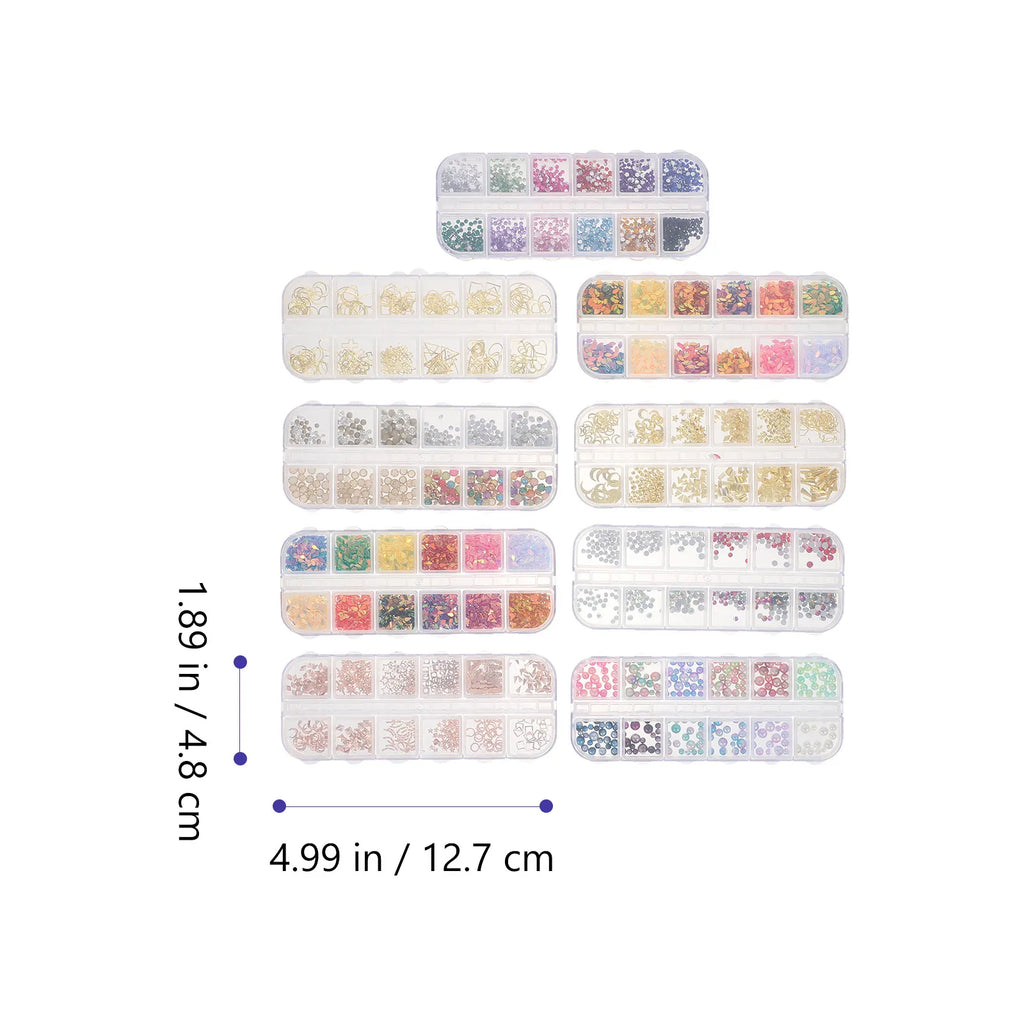 Nail Pearls Rhinestones Gems Sequins Nail Art Supplies Decorative Charms DIY Craft Accessories for Nails Phone Case
