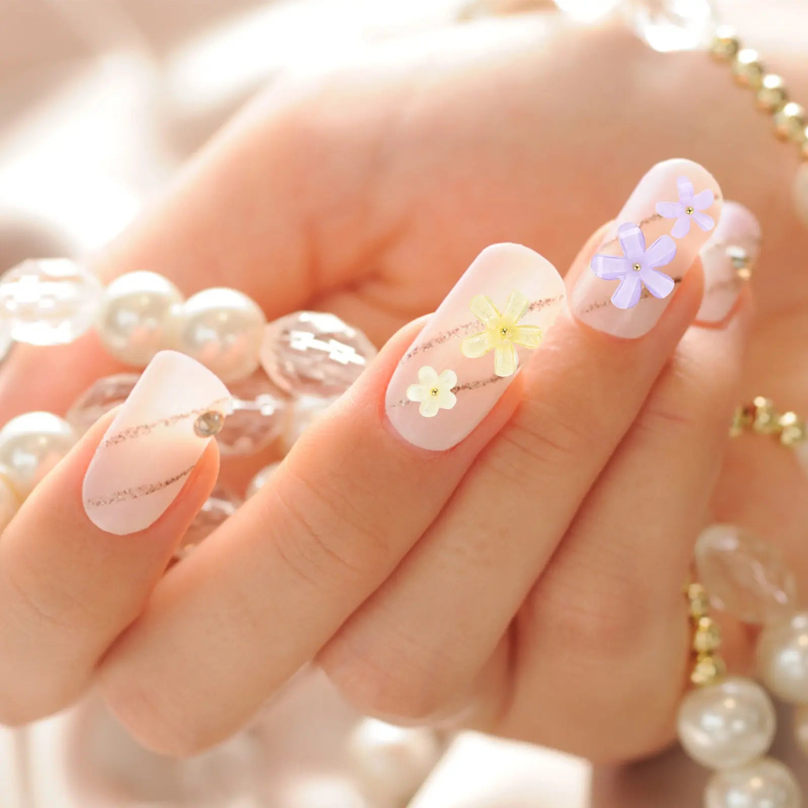 1 Box Flower Nail Charms 3D Plastic Nail Art Decorations DIY Manicure Accessories for Nails Mobile Phone Case Cards