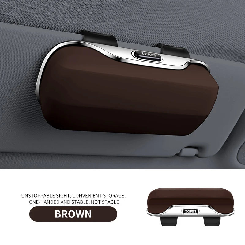 Universal Car-Mounted Eyeglass Case Sunglasses Holder Driver Co-Pilot Storage Box Eyewear Frame Sunshade Board Accessory