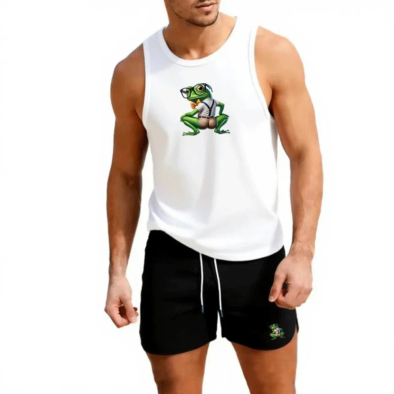 Gym Tank Tops Men Running Vests Fitness Clothing Mens Bodybuilding Stringer Tanktop Summer Sports Clothing