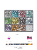 12Grids(6000pc) 3D Resin Nail Art Rhinestones+Tools 2mm Brilliant Diamond Nail Charms DIY Clothes Phone Case Manicure Accessory