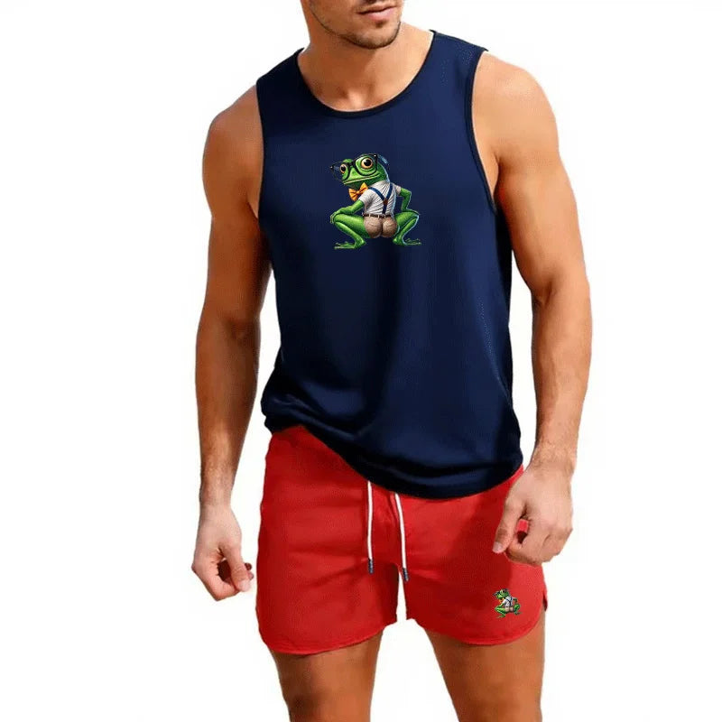 Gym Tank Tops Men Running Vests Fitness Clothing Mens Bodybuilding Stringer Tanktop Summer Sports Clothing
