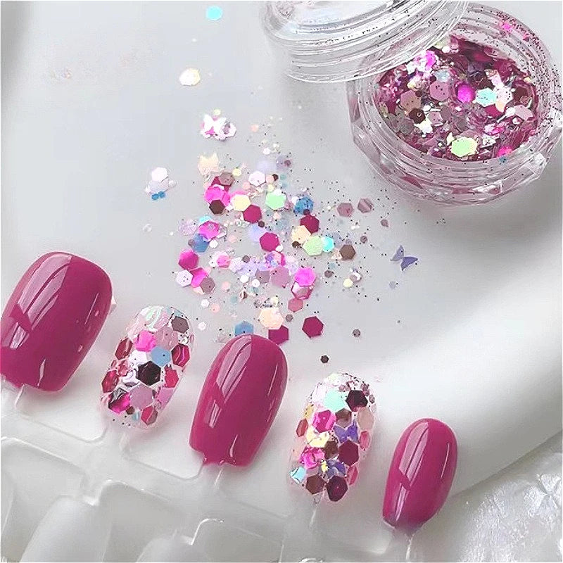 1box Nail Art Sequins Flash Series Sequins Nail Art Mobile Phone Case Hairpin Nail Art Diy Ornament Decoration Accessory