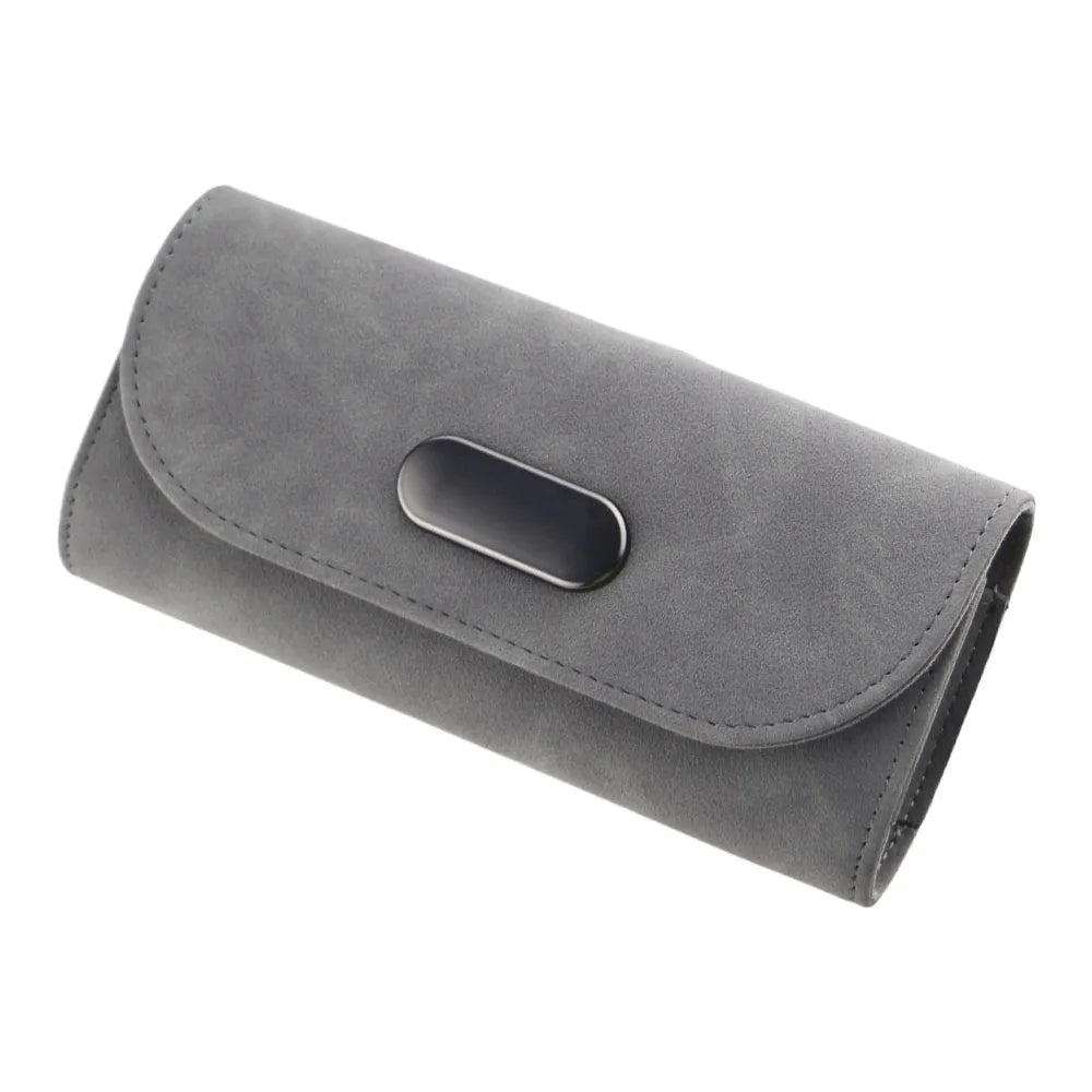 For Ford F-150 Chevrolet Silverado Jeep Wrangler Magnetic Flannel Sun Visor Eyewear Holder Car Eyeglass Storage Accessory